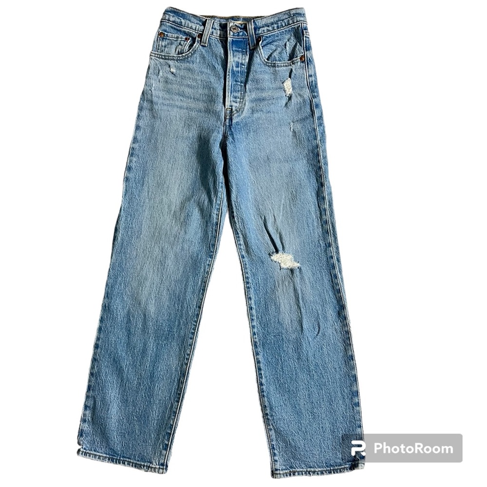 LEVI’S Ribcage Straight Ankle Women’s Light Wash Jeans Size 24x27